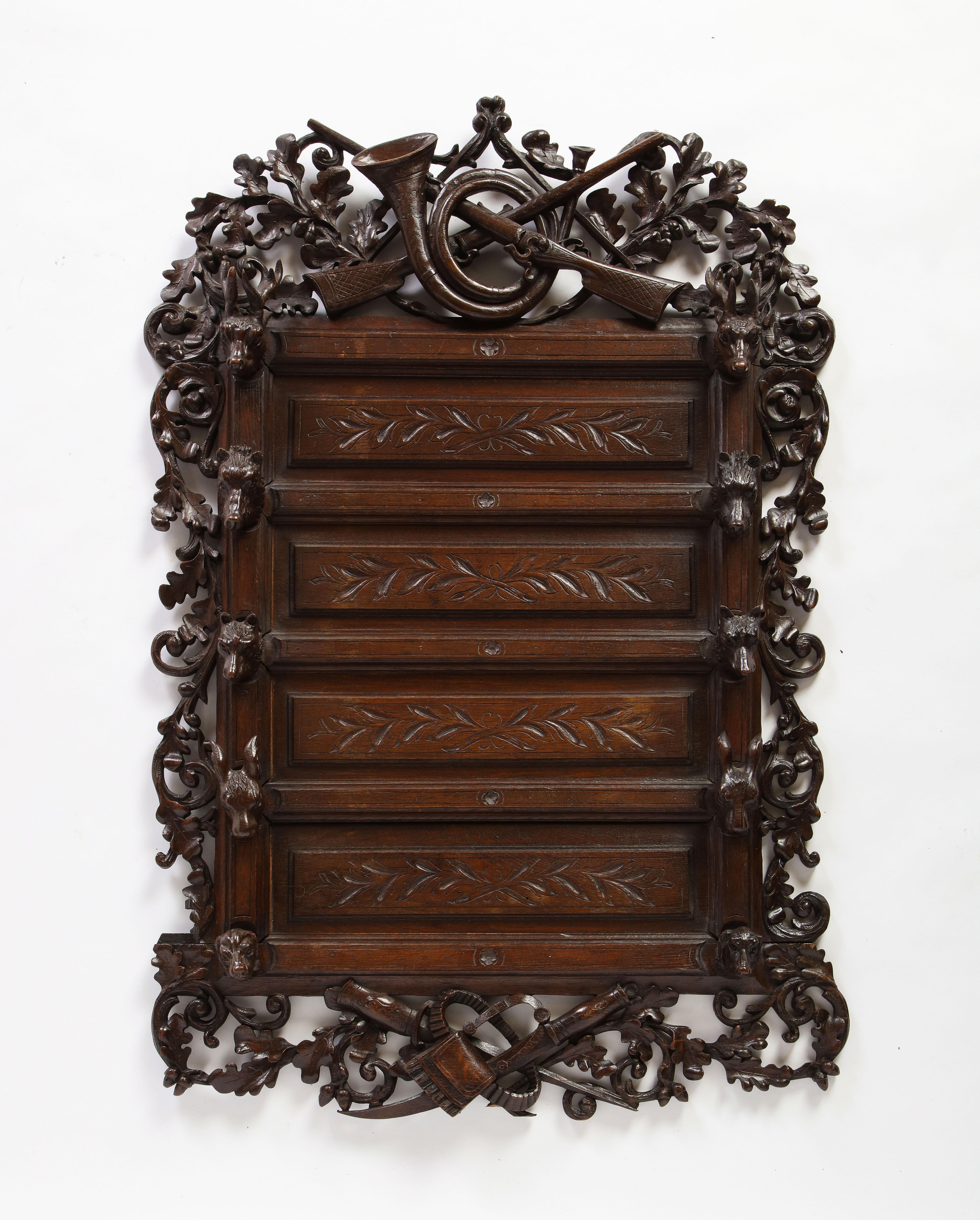 Swiss 'Black Forest' Wall-Mounted Stick Stand, Mid-20th Century 14