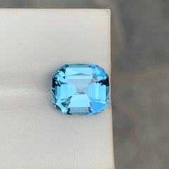 Topazio svizzero blu con taglio a cuscino, senza inclusioni, gemma sfusa per anelli e ciondoli