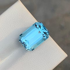 Swiss Blue Emerald Cut Topaz Loose Gemstone for Ring & Pendant Jewelry