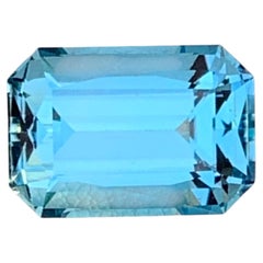 Swiss Blue Emerald Cut Topaz Loose Gemstone for Ring & Pendant Jewelry