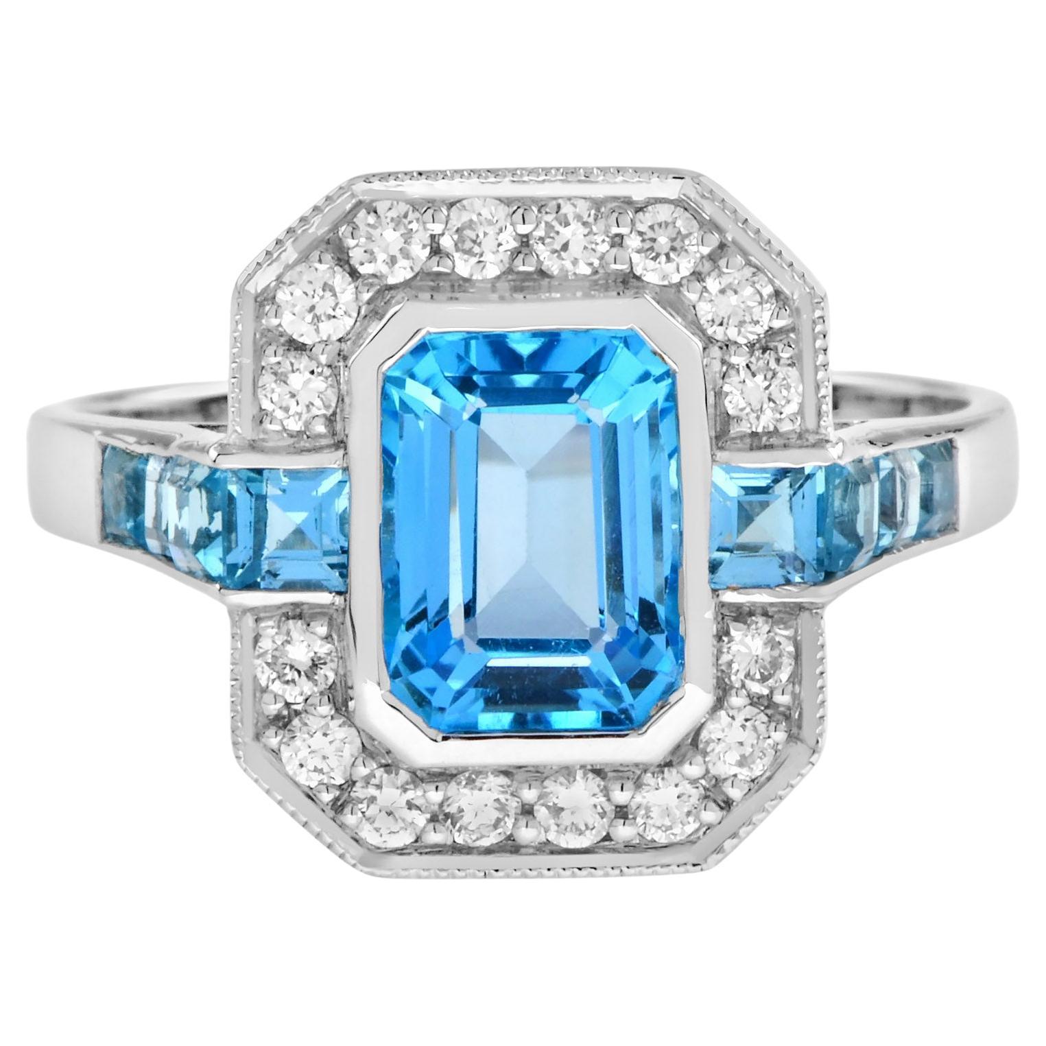 Blue Topaz Engagement Rings
