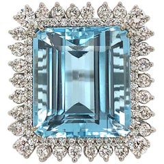 Swiss Blue Topaz and Diamond Cocktail Ring