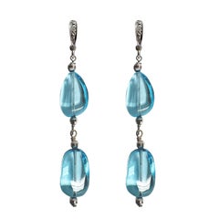 Orecchini Paradizia con diamante e topazio blu svizzero