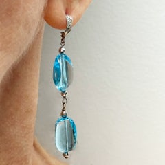 Orecchini Paradizia con diamante e topazio blu svizzero