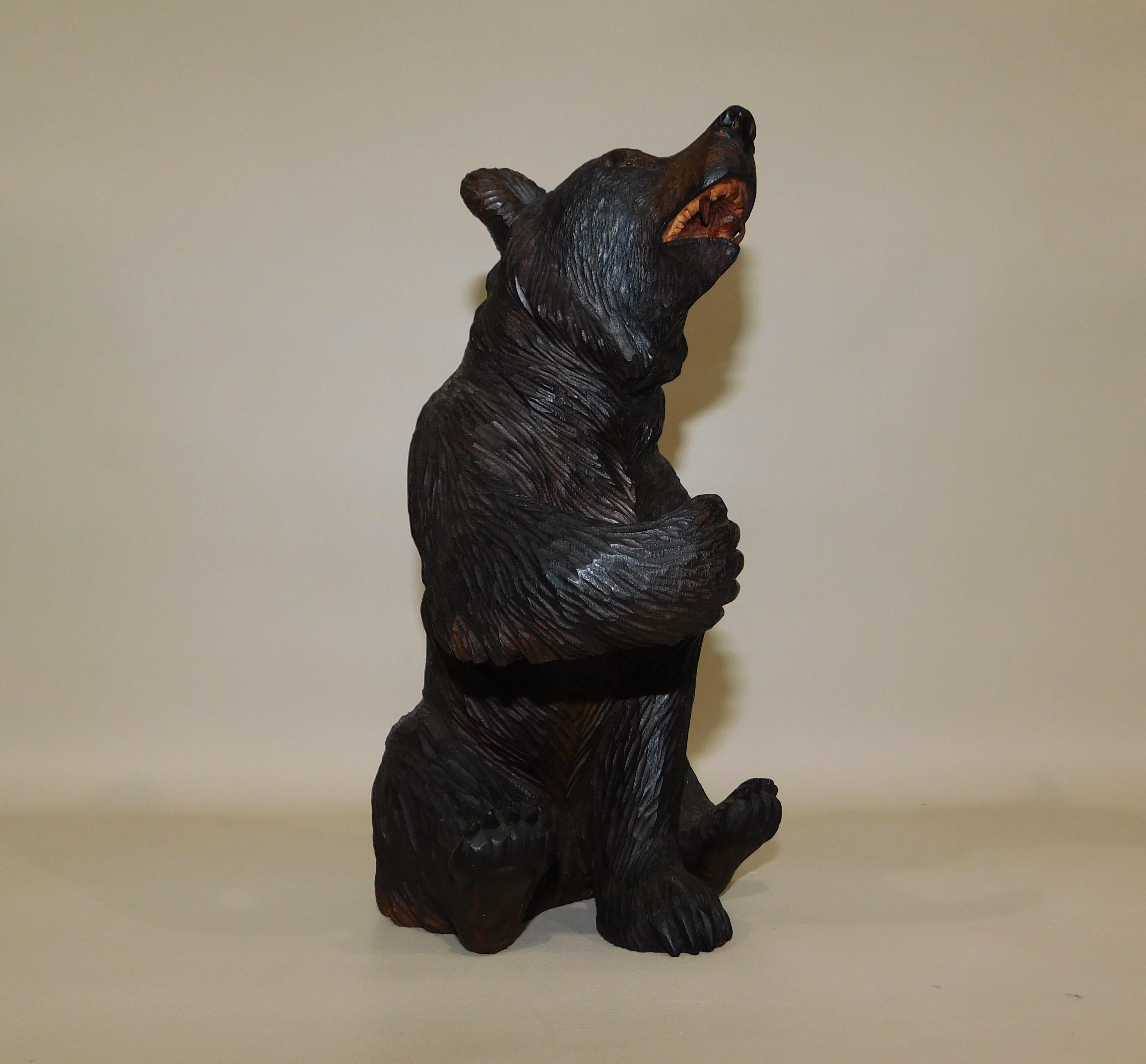 Swiss Brienz Black Forest Hand-Carved Wood Bear 2