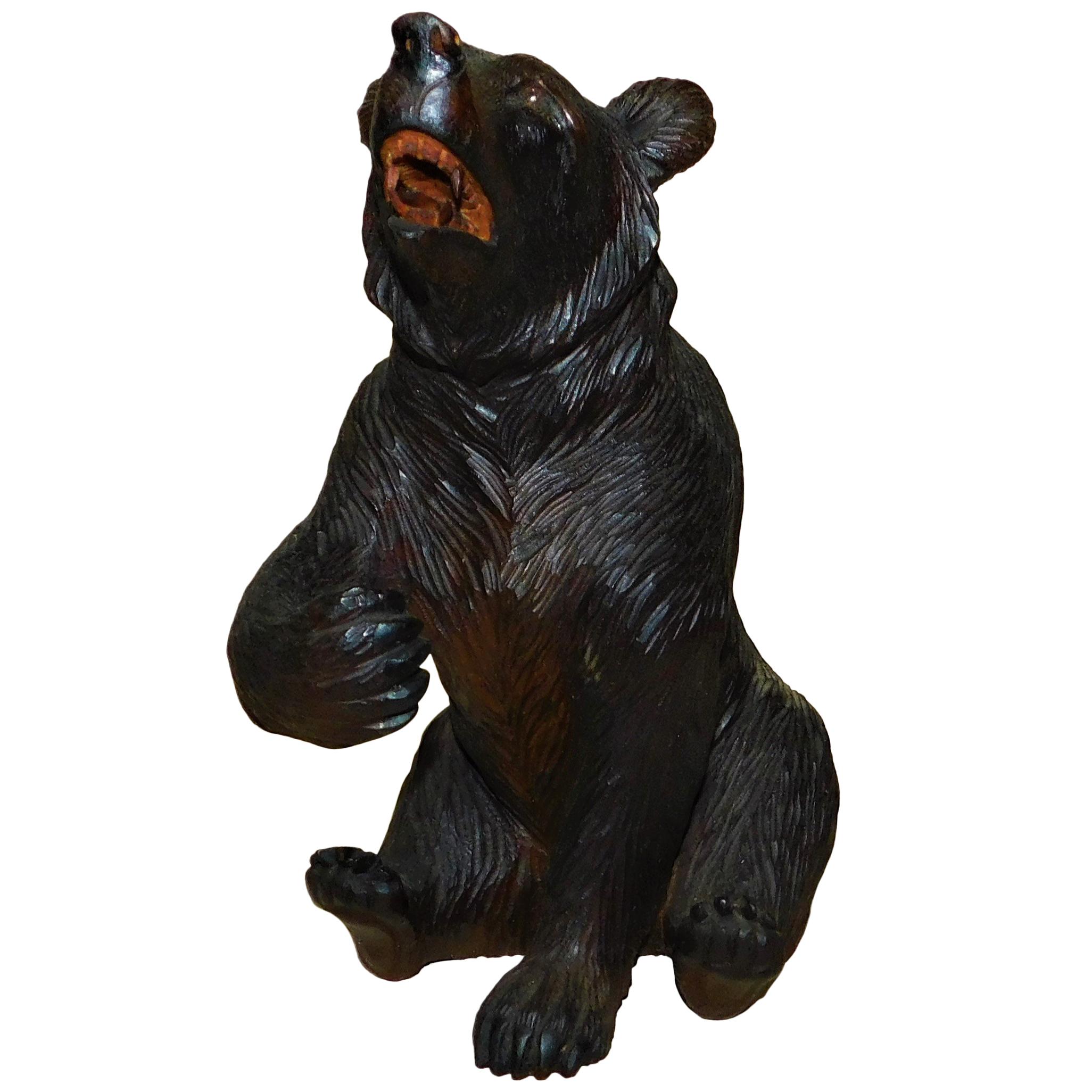 Swiss Brienz Black Forest Hand-Carved Wood Bear