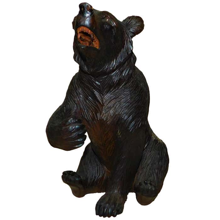Swiss Brienz Black Forest Hand-Carved Wood Bear at 1stDibs | sun bear hands
