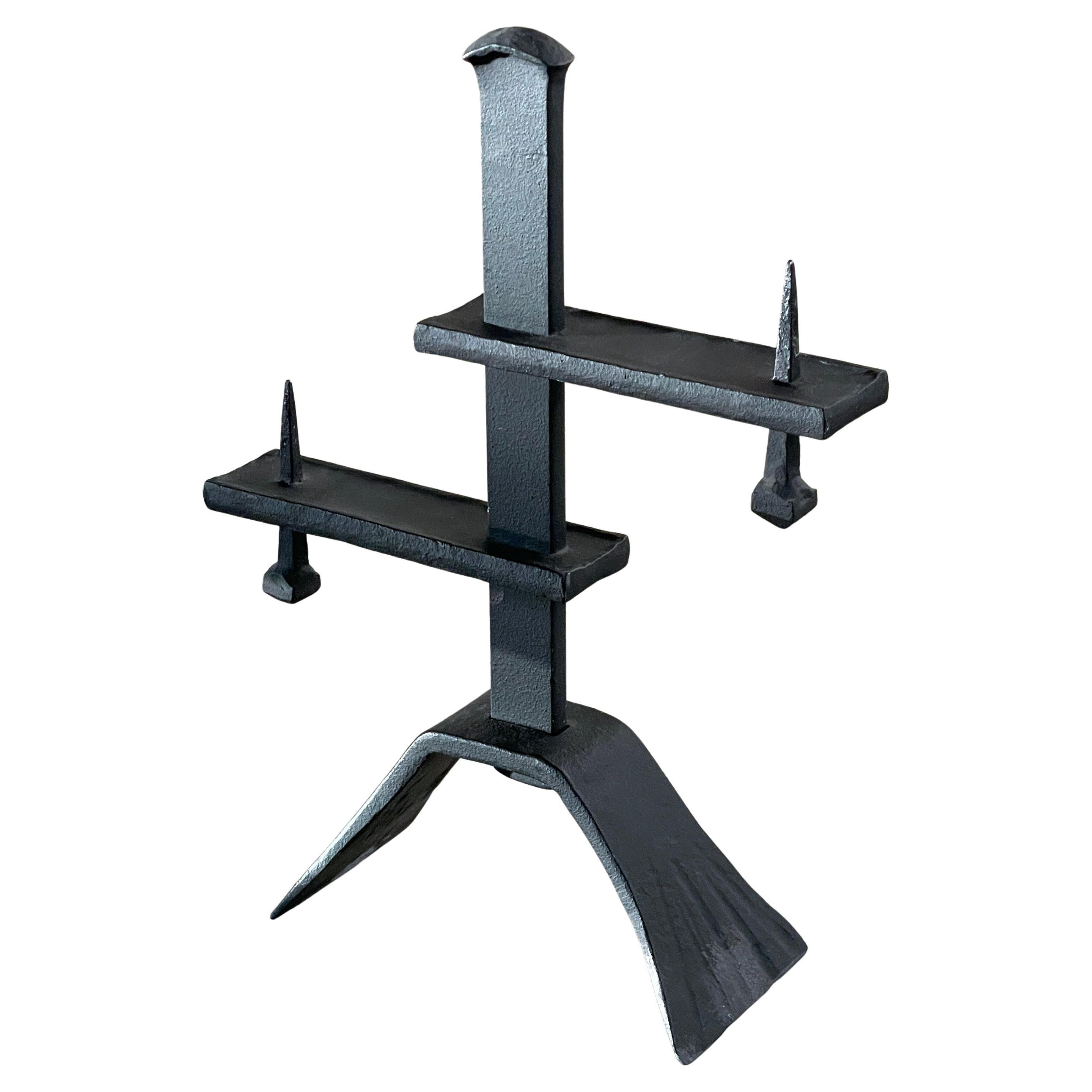 Swiss Brutalist wrought iron Candle Holder For Sale 7