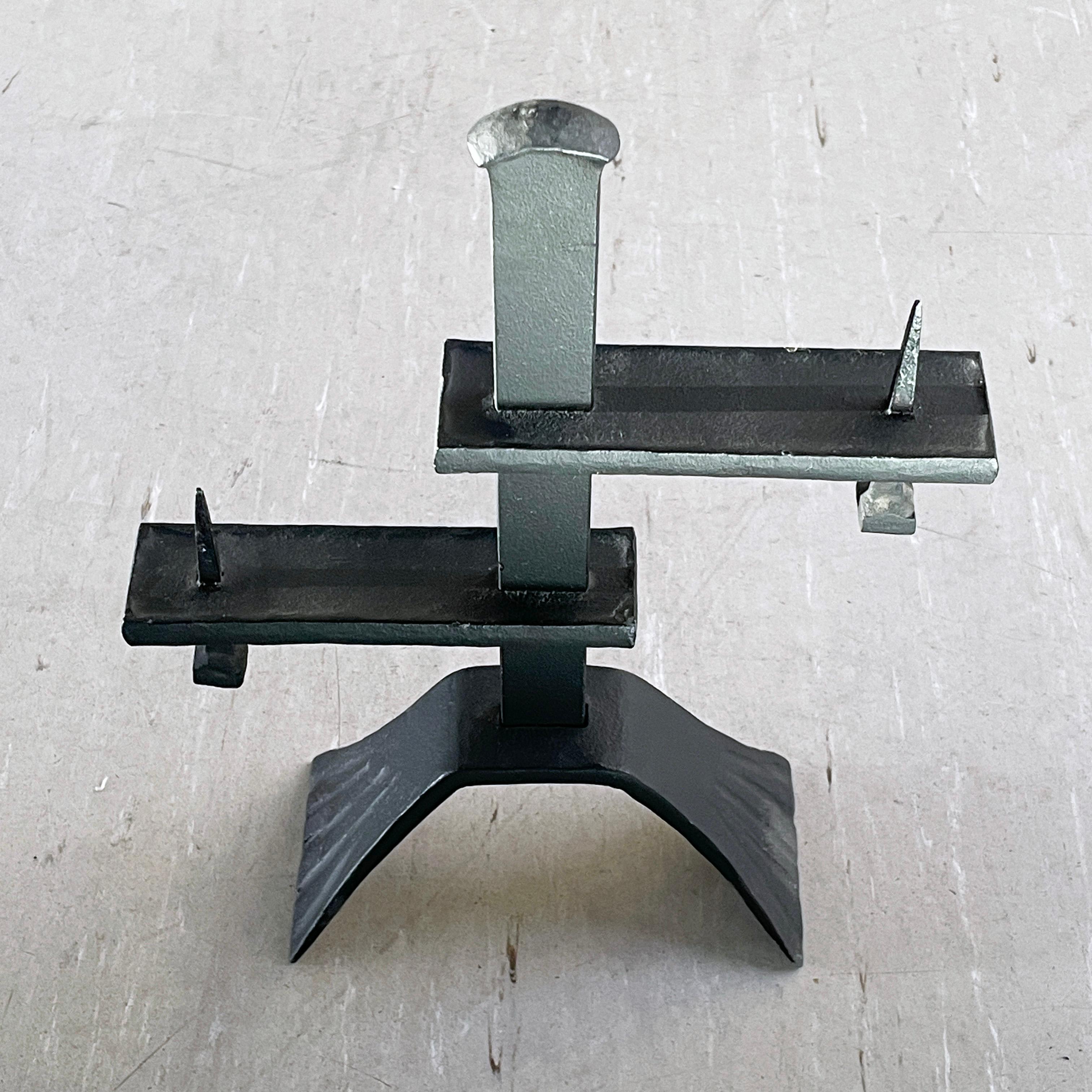 Swiss Brutalist wrought iron Candle Holder In Good Condition For Sale In Bern, CH