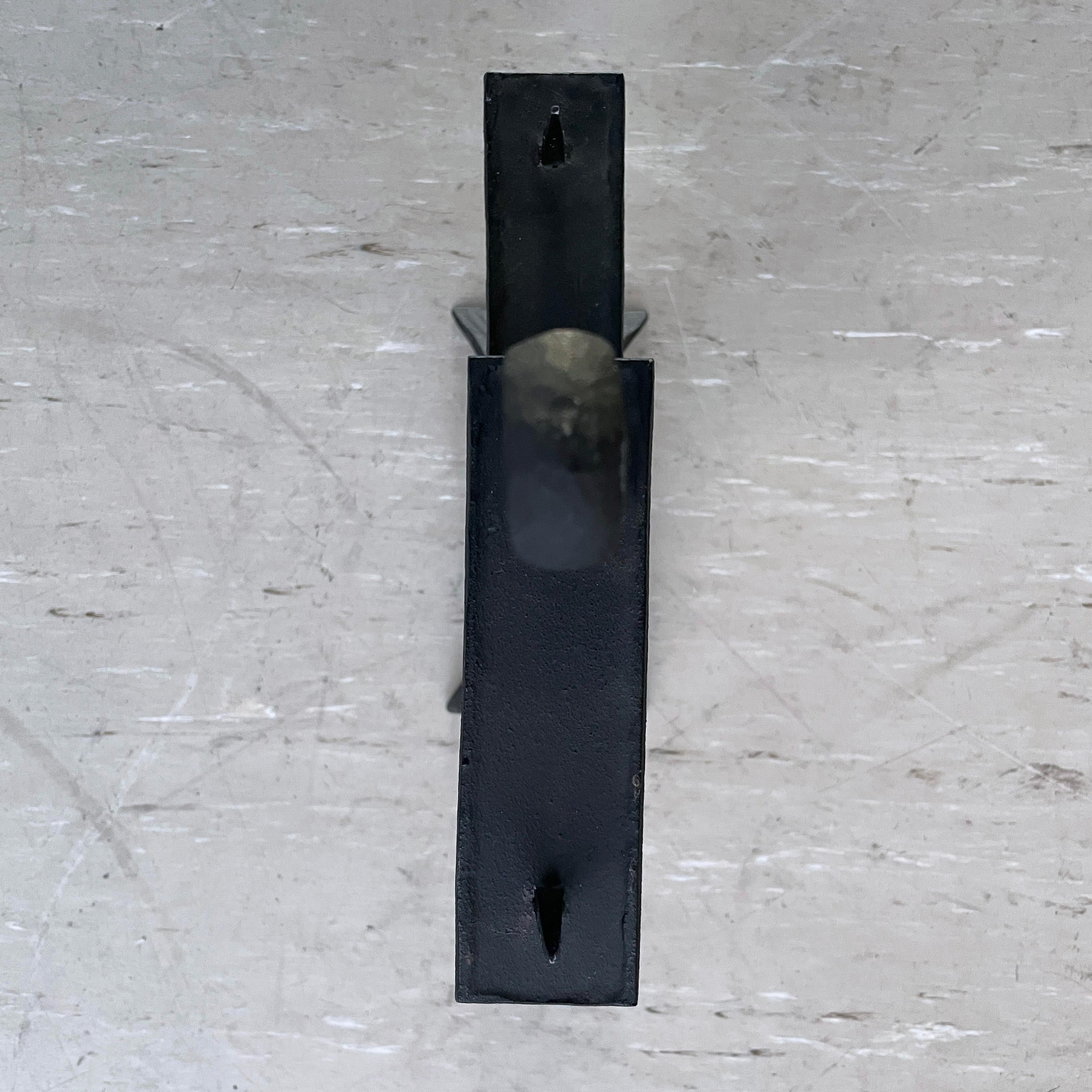Swiss Brutalist wrought iron Candle Holder For Sale 3