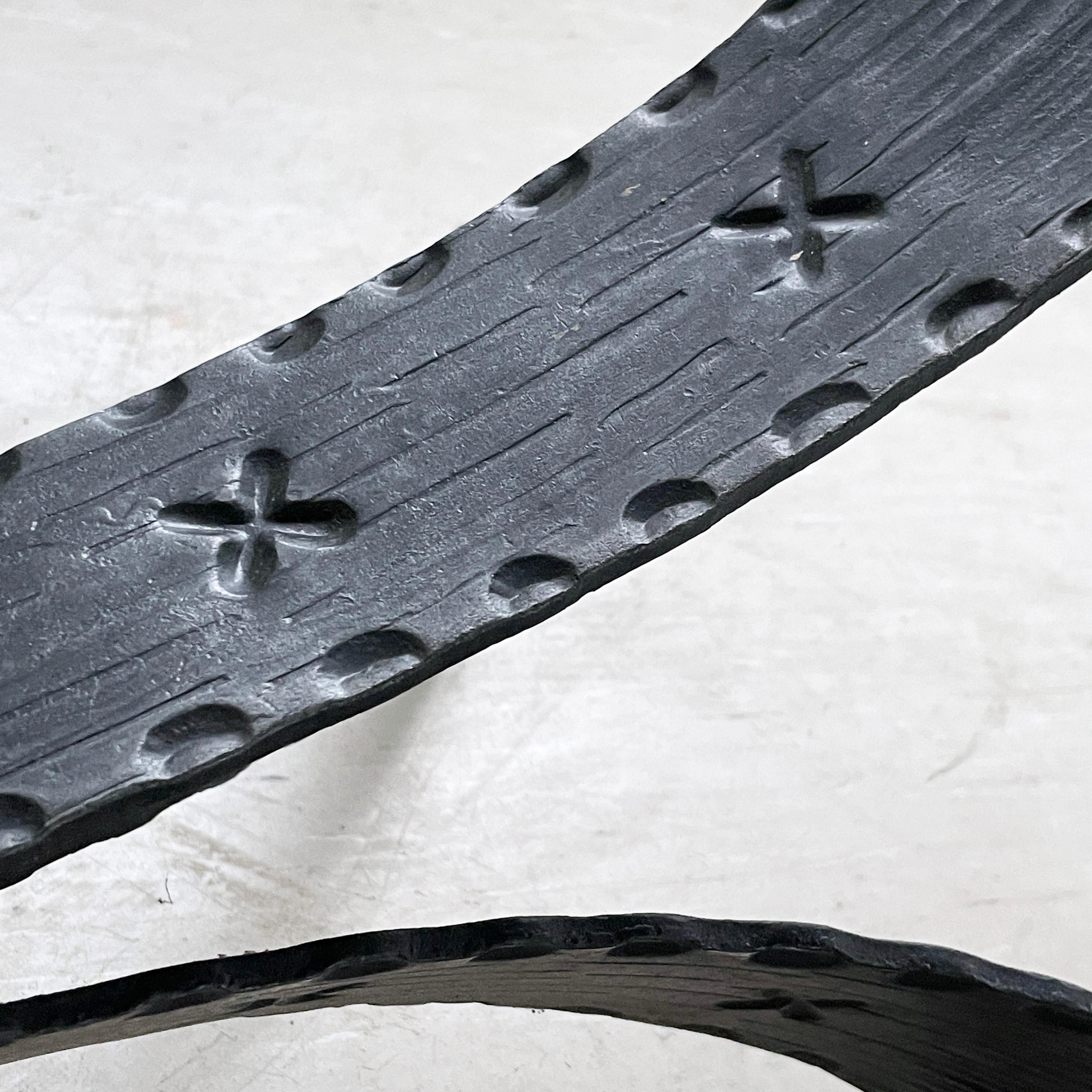 Swiss Brutalist floor standing wrought iron Candle Holder For Sale 5
