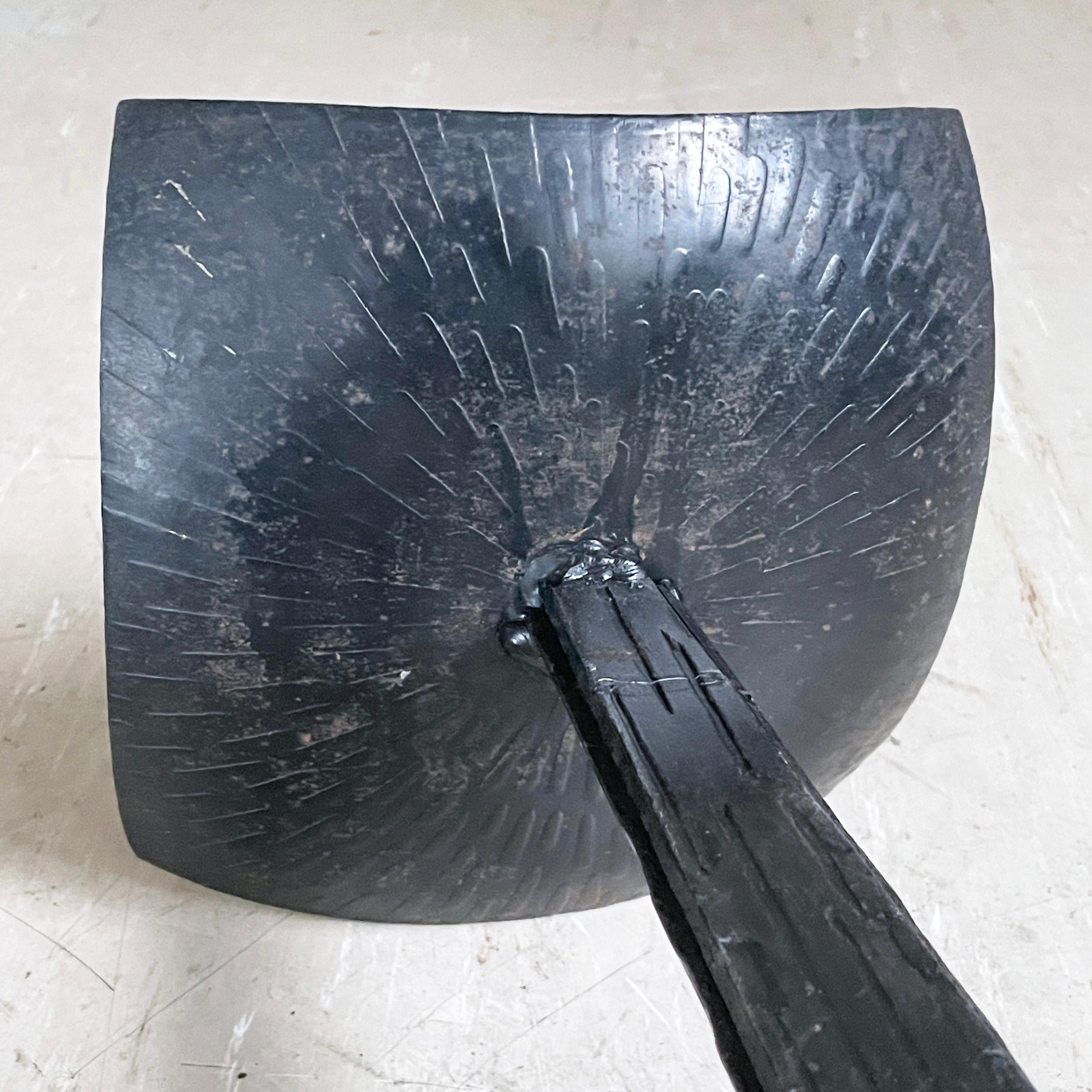 Swiss Brutalist floor standing wrought iron Candle Holder For Sale 6