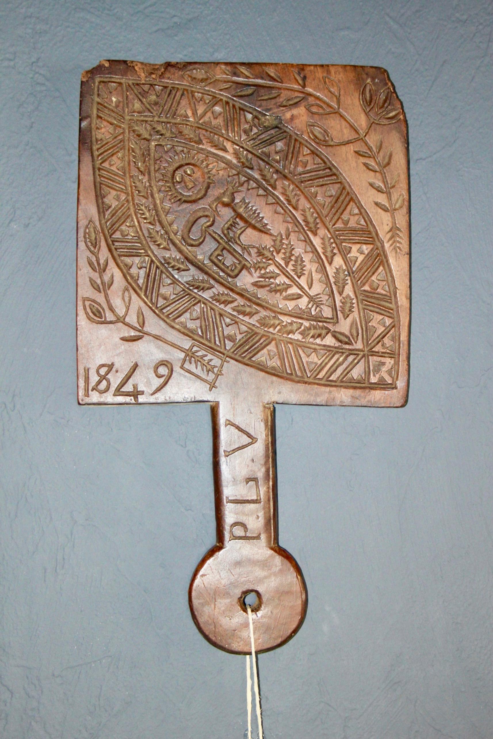 Swiss butter board dated 1849 with Geneva symbol In Good Condition For Sale In grand Lancy, CH