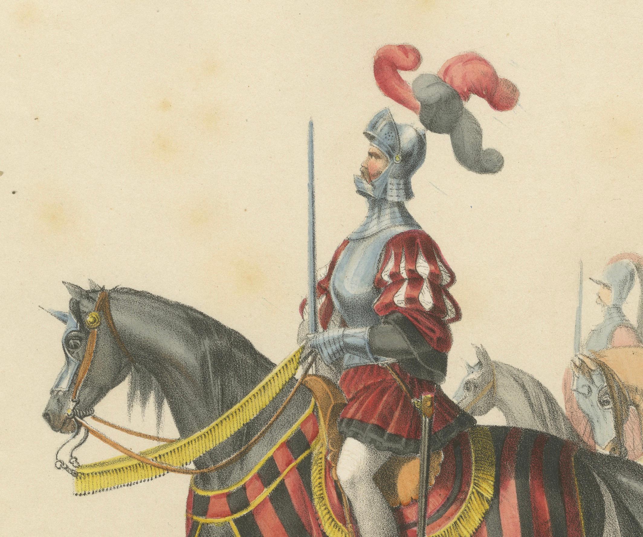 Schweizer Kavallerie-Eskorte in grosser Parade - Berns Beitritt zur Eidgenossenschaft, 1855 im Zustand „Gut“ im Angebot in Langweer, NL