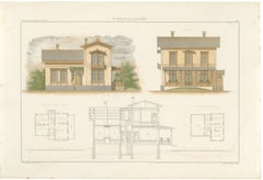 Villa “Swiss Chalet” di Springer, stampa di architettura olandese, Leliman, 1865-1866
