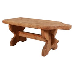 Antique Swiss Cheese Makers Pine Coffee Table