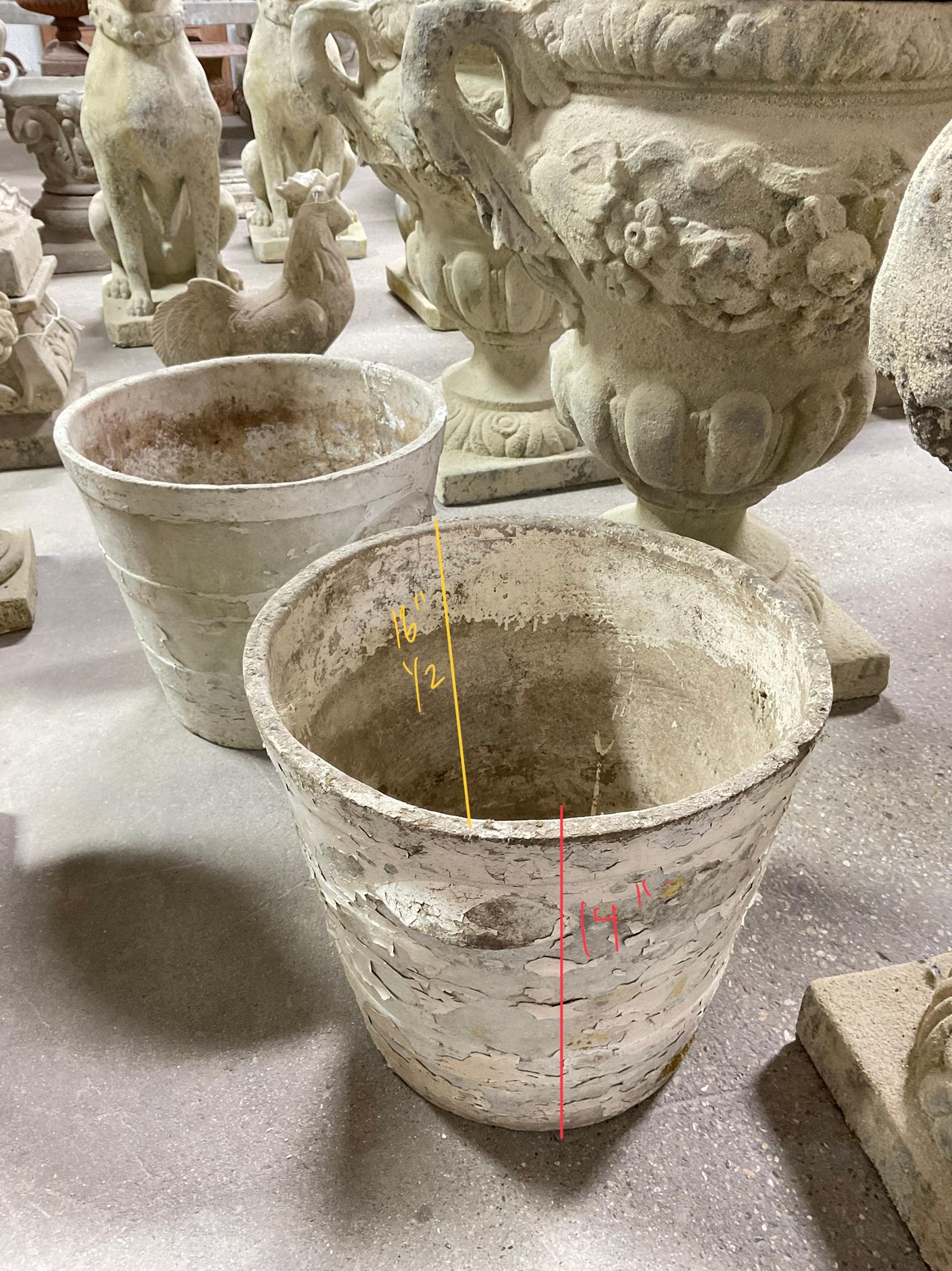 19th Century Swiss Concrete Planters by Willy Guhl For Sale