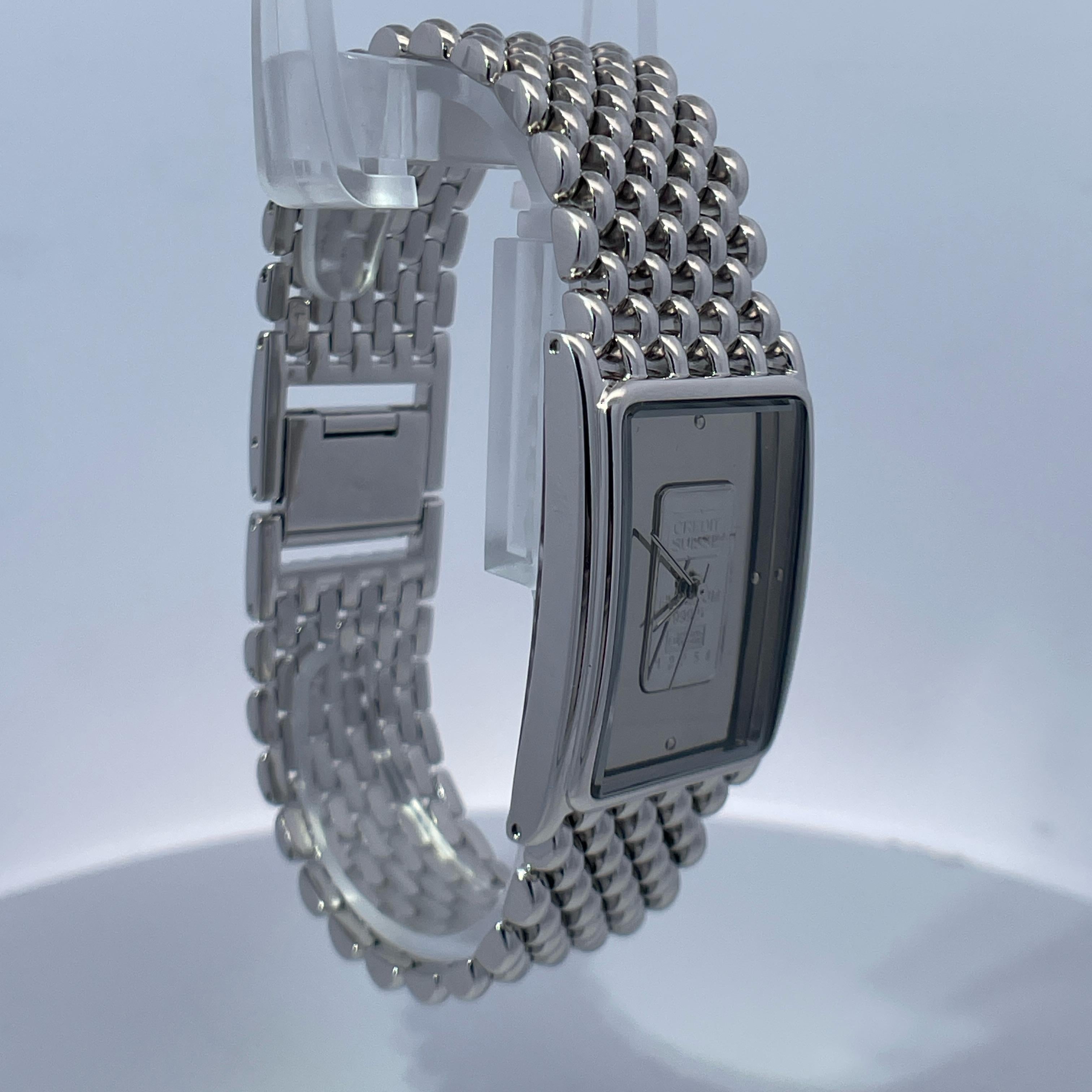 Women's or Men's Swiss Credit Suisse 1g 999.5 Purity Platinum Ingot Classic Watch For Sale