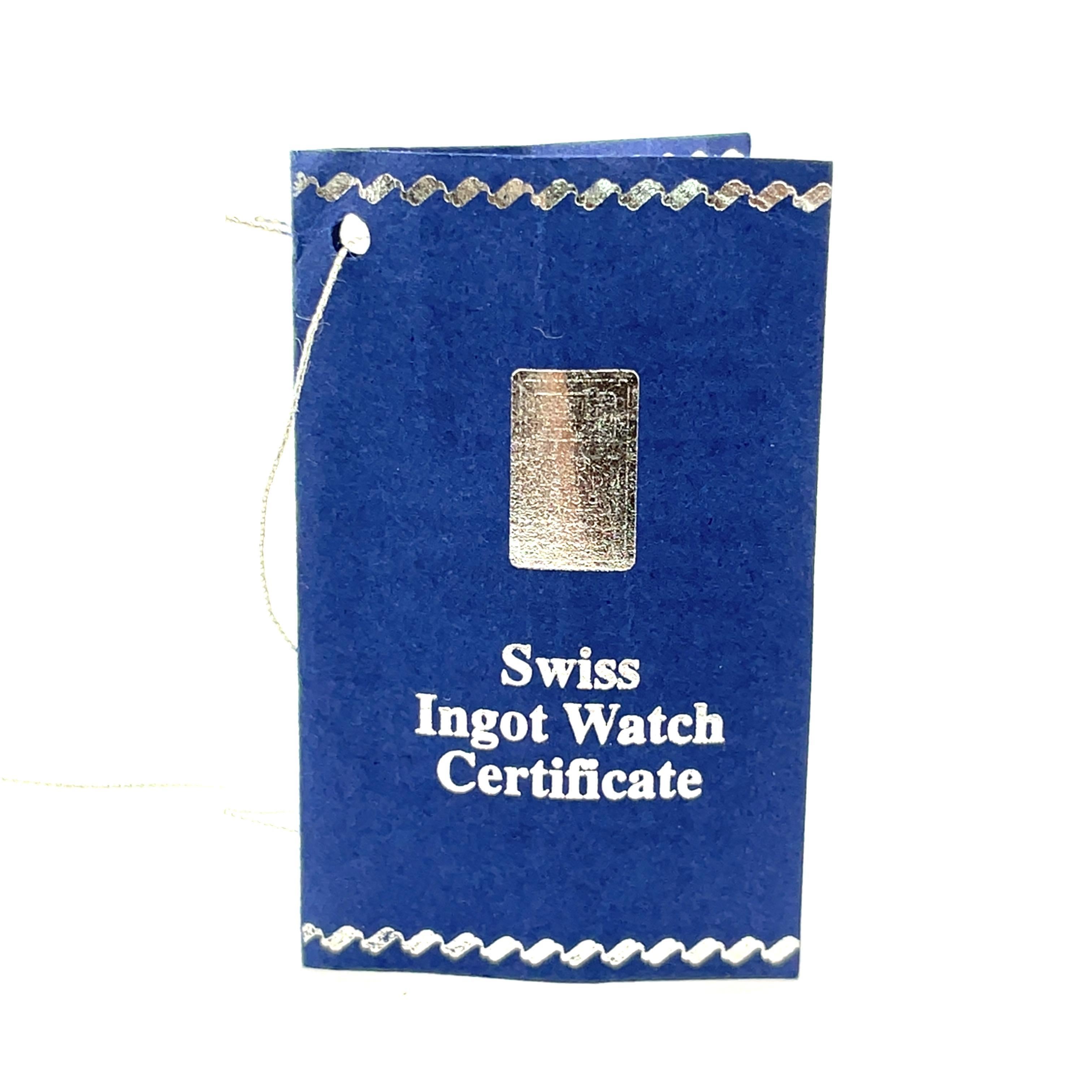 Swiss Credit Suisse 1g 999.5 Purity Platinum Ingot Classic Watch For Sale 3