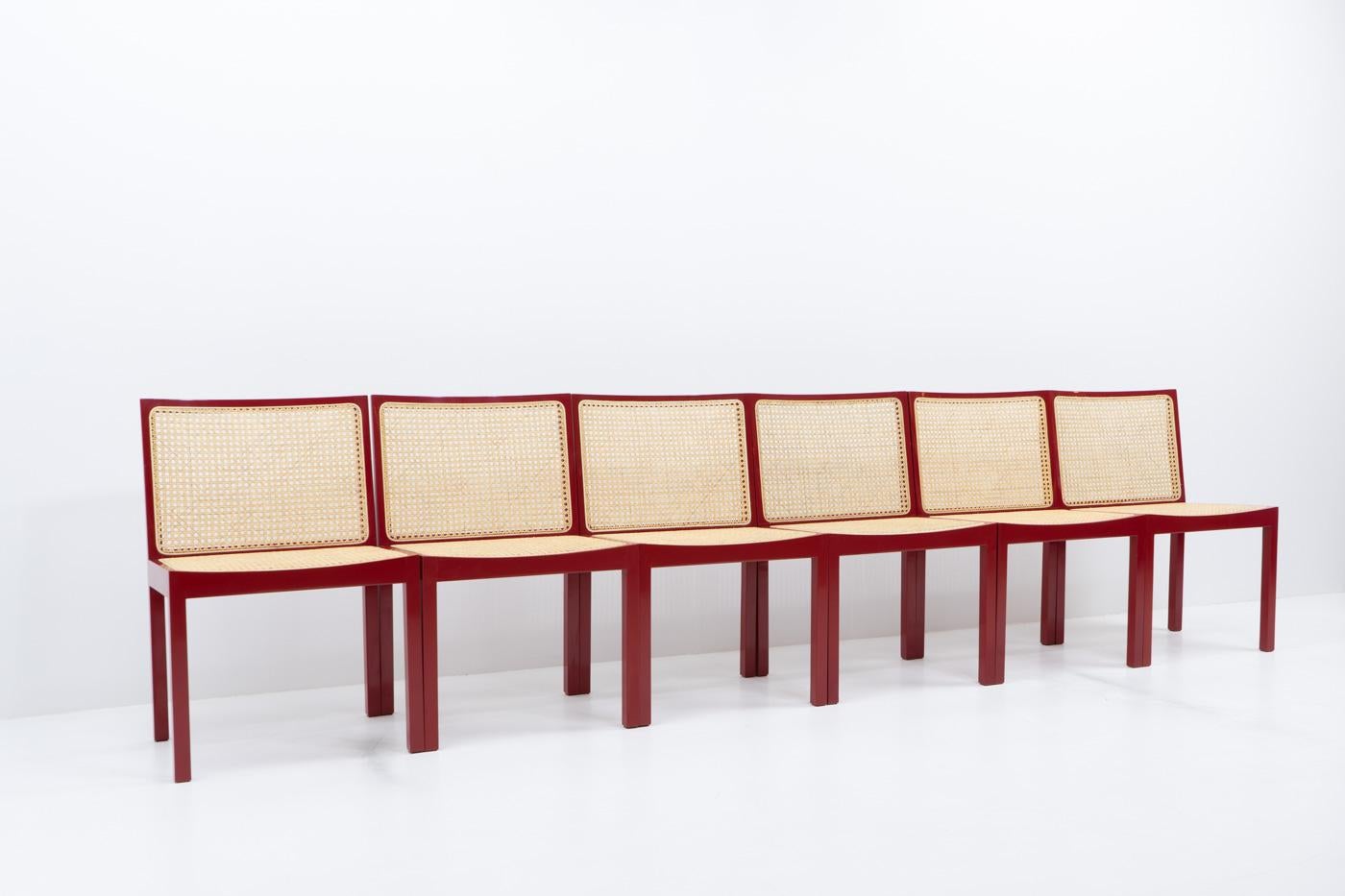 Swiss Design Bank Stühle, or Bench Chairs by Willy Guhl, Set of six, 1960s For Sale 6