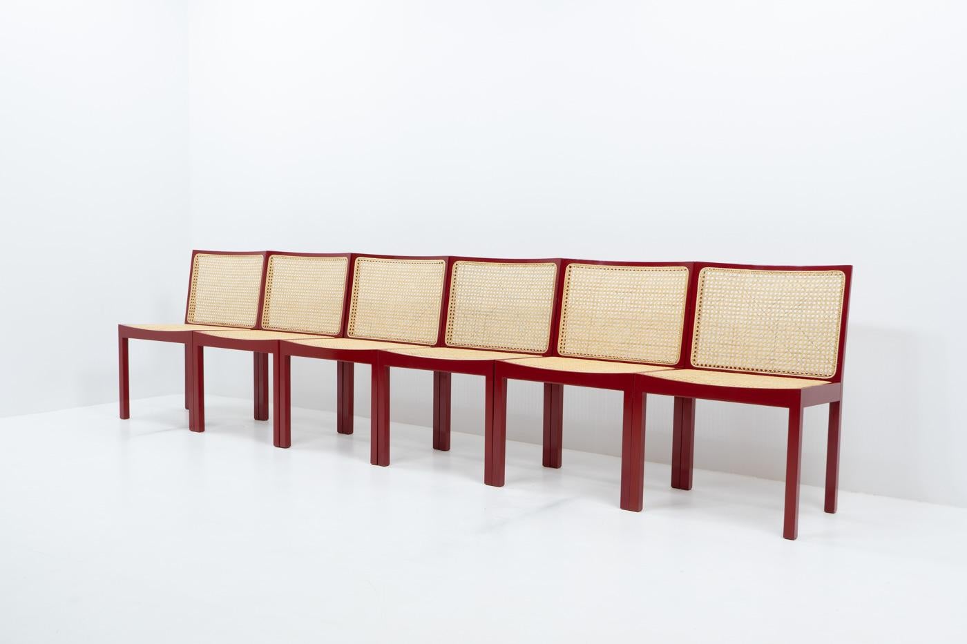 Swiss Design Bank Stühle, or Bench Chairs by Willy Guhl, Set of six, 1960s For Sale 10