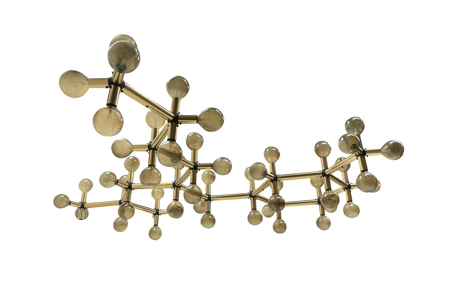 Swiss Design Classic Atomic Chandelier by Haussmann for Swisslamps Int, 1960s For Sale 6