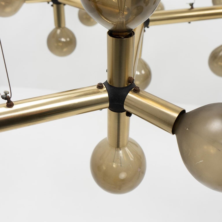Swiss Design Classic Atomic Chandelier by Haussmann for Swisslamps Int, 1960s For Sale 7