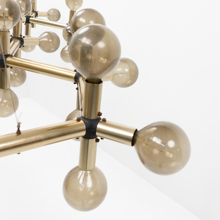 Swiss Design Classic Atomic Chandelier by Haussmann for Swisslamps Int, 1960s In Good Condition For Sale In Renens, CH