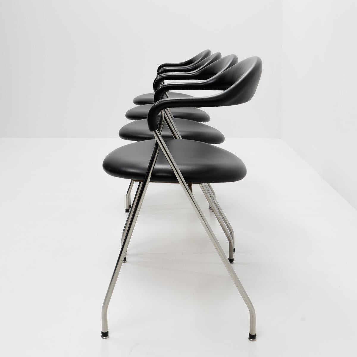 Swiss Design Classic Hans Eichenberger Saffa Chairs, Set of Four, 1980s For Sale 5