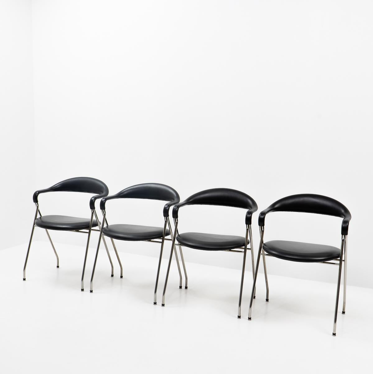 Swiss Design Classic Hans Eichenberger Saffa Chairs, Set of Four, 1980s For Sale 8