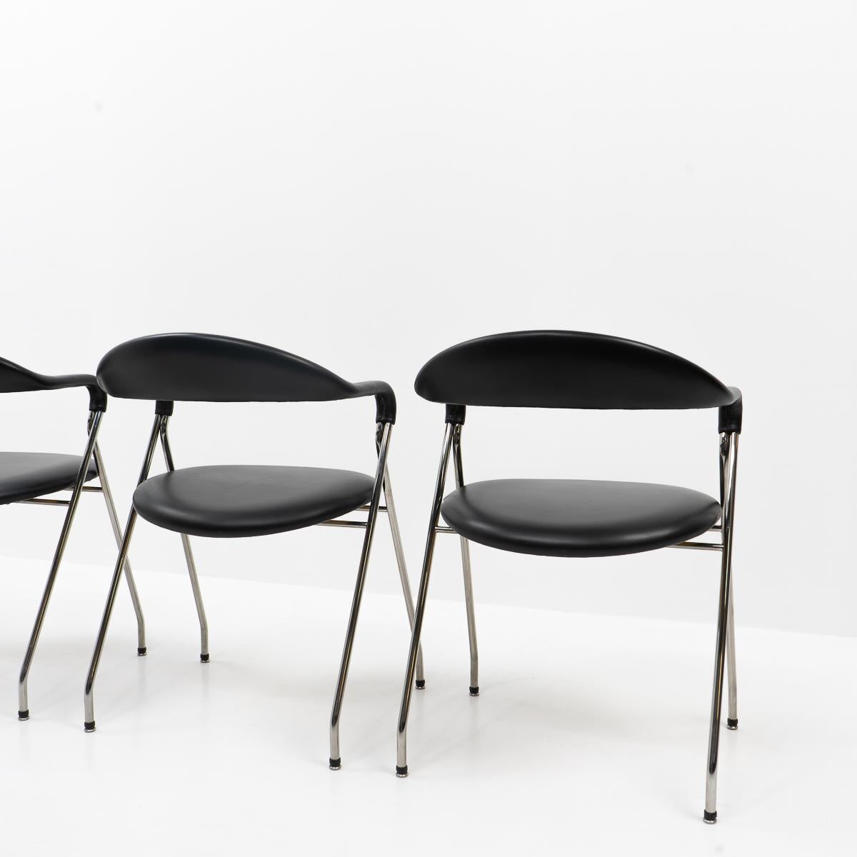 Late 20th Century Swiss Design Classic Hans Eichenberger Saffa Chairs, Set of Four, 1980s For Sale