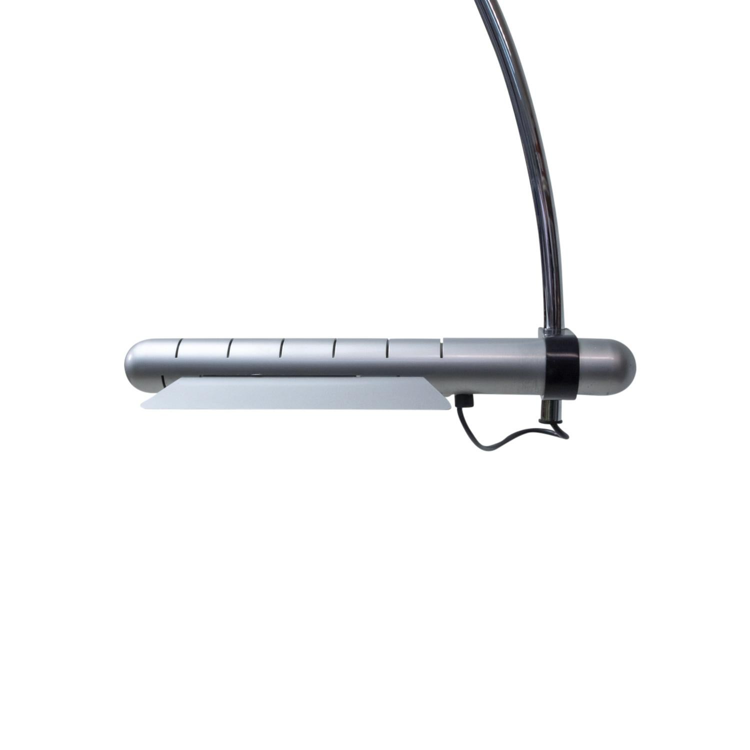 Mid-Century moderno Lampada da terra con base in marmo di design svizzero, Baltensweiler, anni '70 in vendita