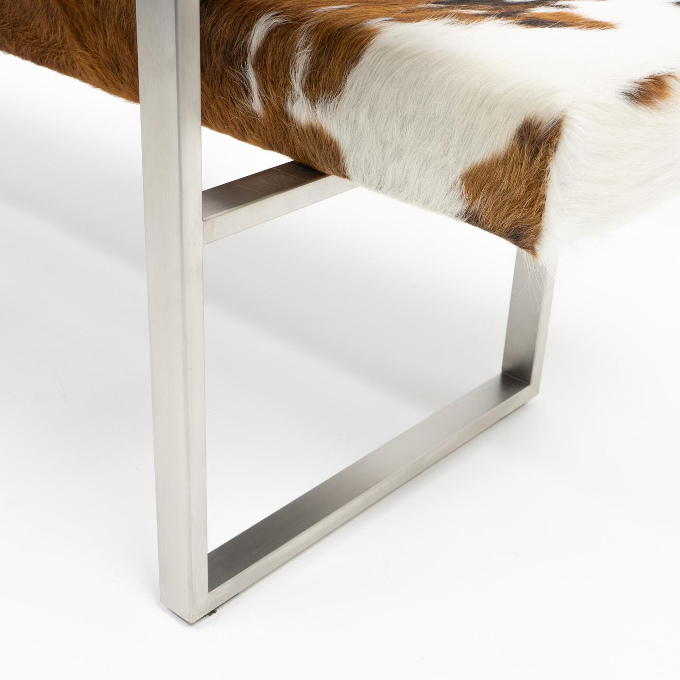 Swiss Design Permesso Bench in cowhide, by Girsberger - 2000s For Sale 5