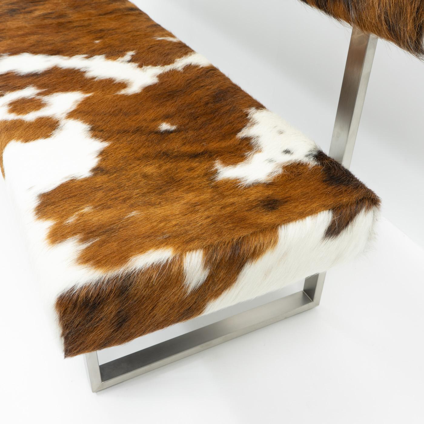 Swiss Design Permesso Bench in cowhide, by Girsberger - 2000s For Sale 5