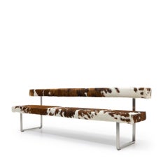 Swiss Design Permesso Bench in cowhide, by Girsberger - 2000s