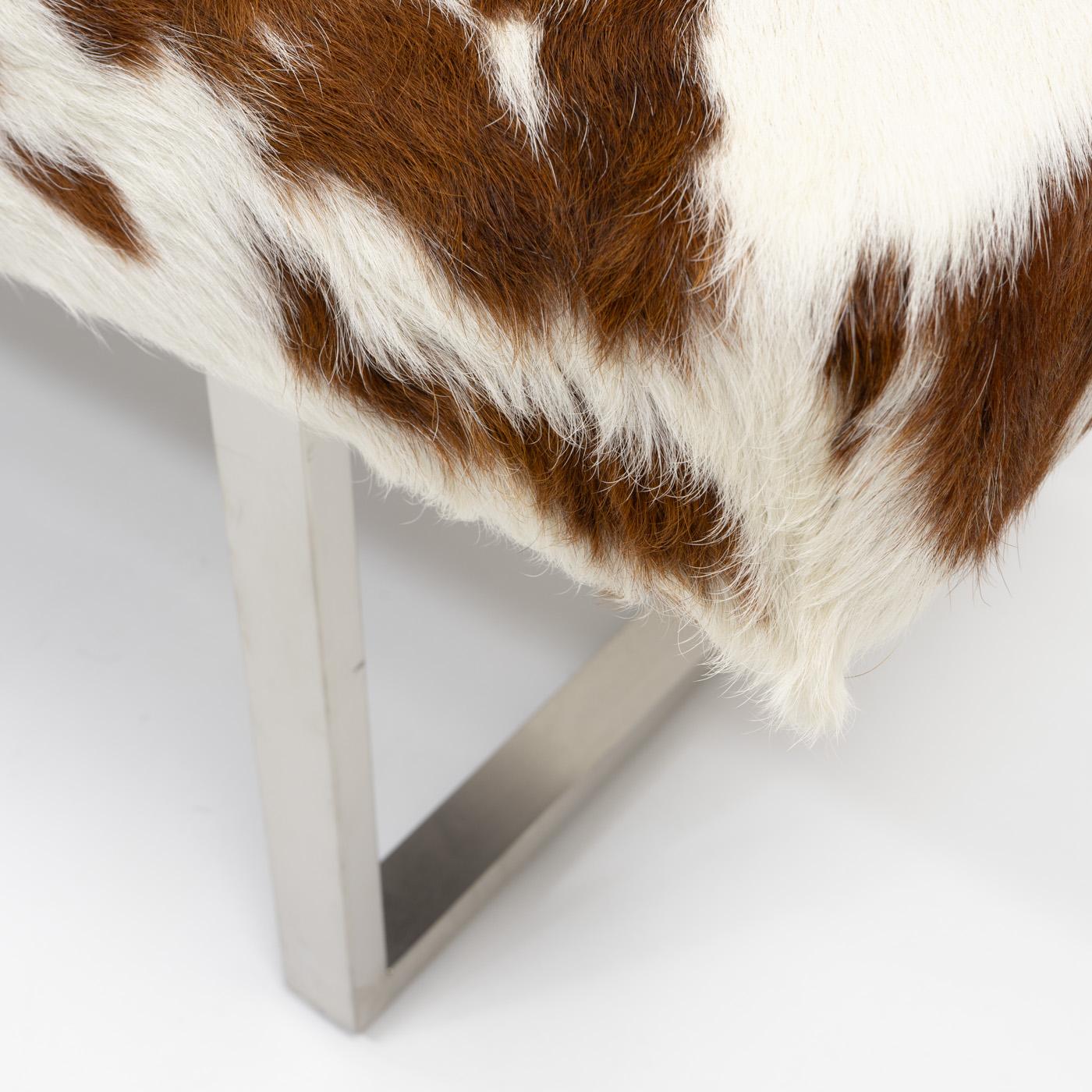 Swiss Design Permesso Bench in cowhide, by Girsberger - 2000s For Sale 2