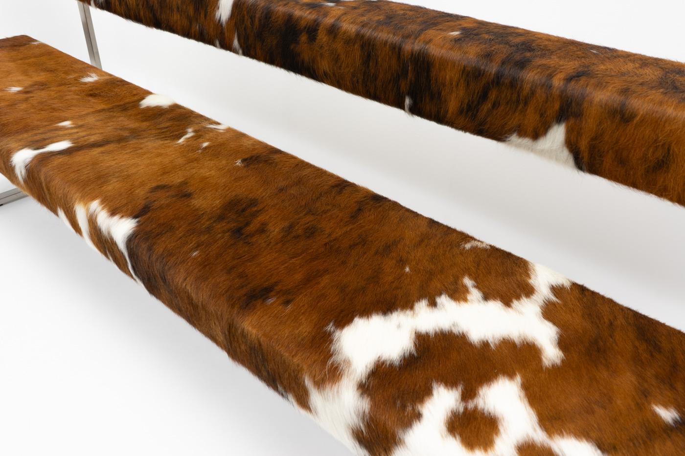 Swiss Design Permesso Bench in cowhide, by Girsberger - 2000s For Sale 2