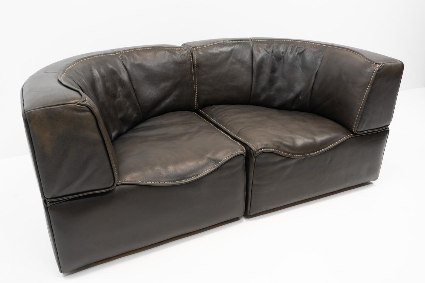 Mid-Century Modern Swiss Design Vintage De Sede DS-15 Settee, 1970s For Sale