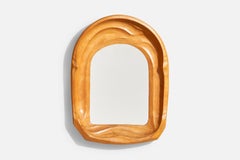 Swiss Designer, Small Mirror, Wood, Switzerland, 1930s