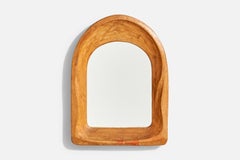 Swiss Designer, Small Mirror, Wood, Switzerland, 1930s