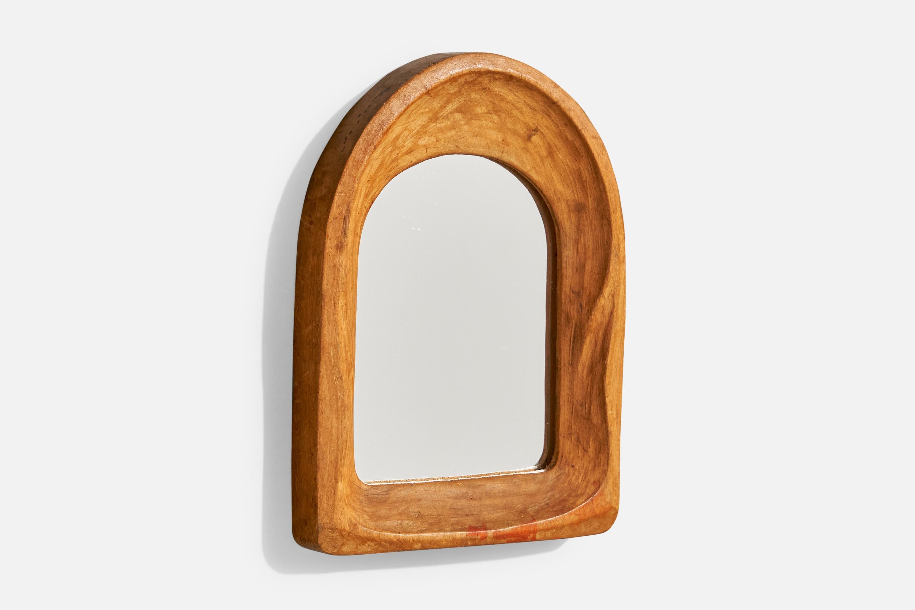Designer suisse, petit miroir, bois, Suisse, années 1930 Bon état - En vente à High Point, NC