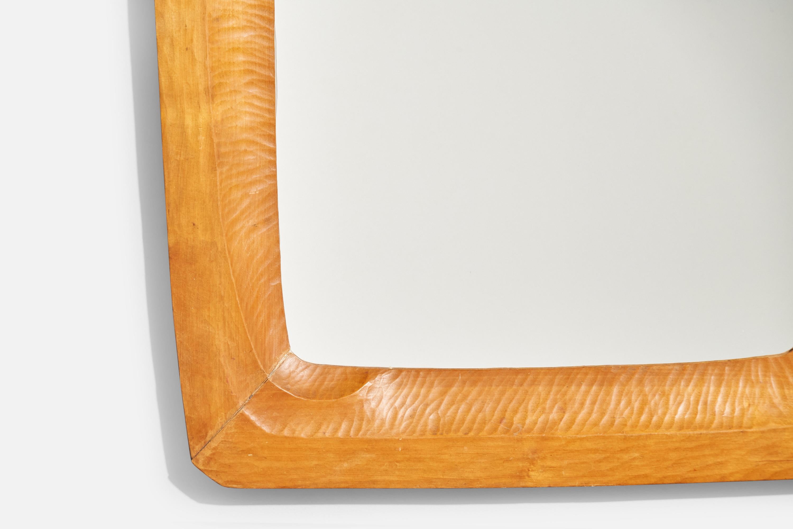 Designer suisse, miroir mural, bois, Suisse, années 1930 en vente 1