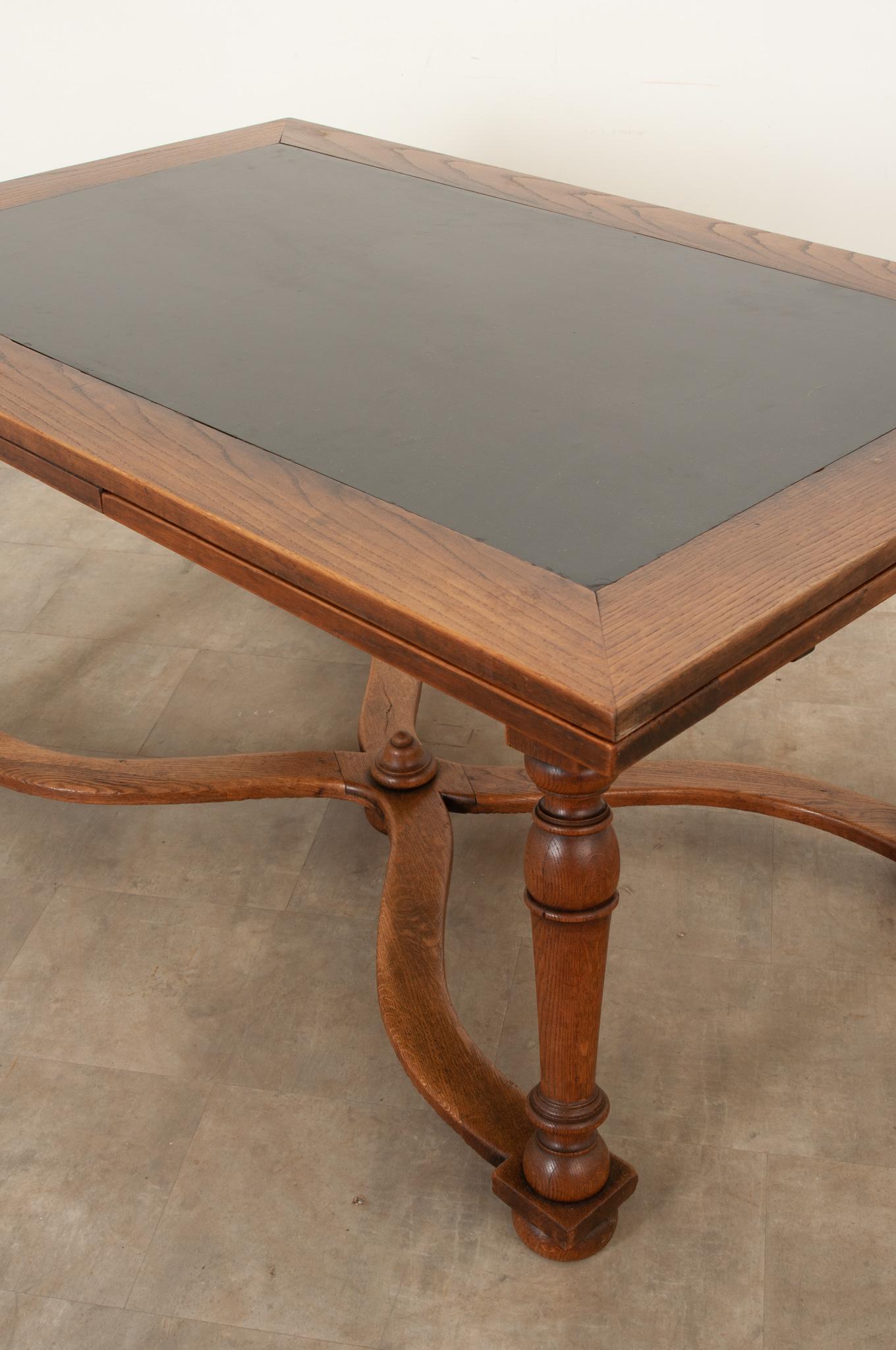 Swiss Draw Leaf Table with Inset Slate Top 10