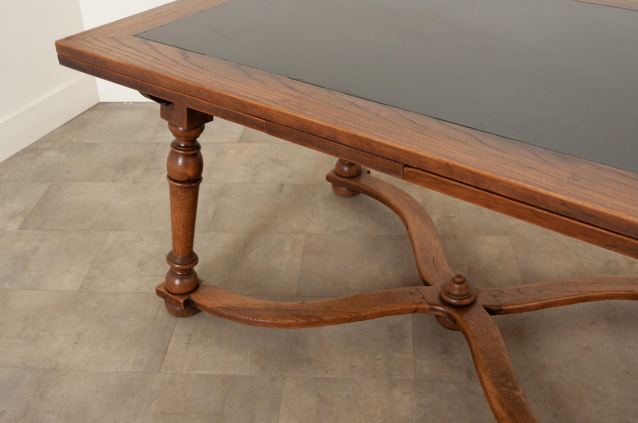 Swiss Draw Leaf Table with Inset Slate Top 11
