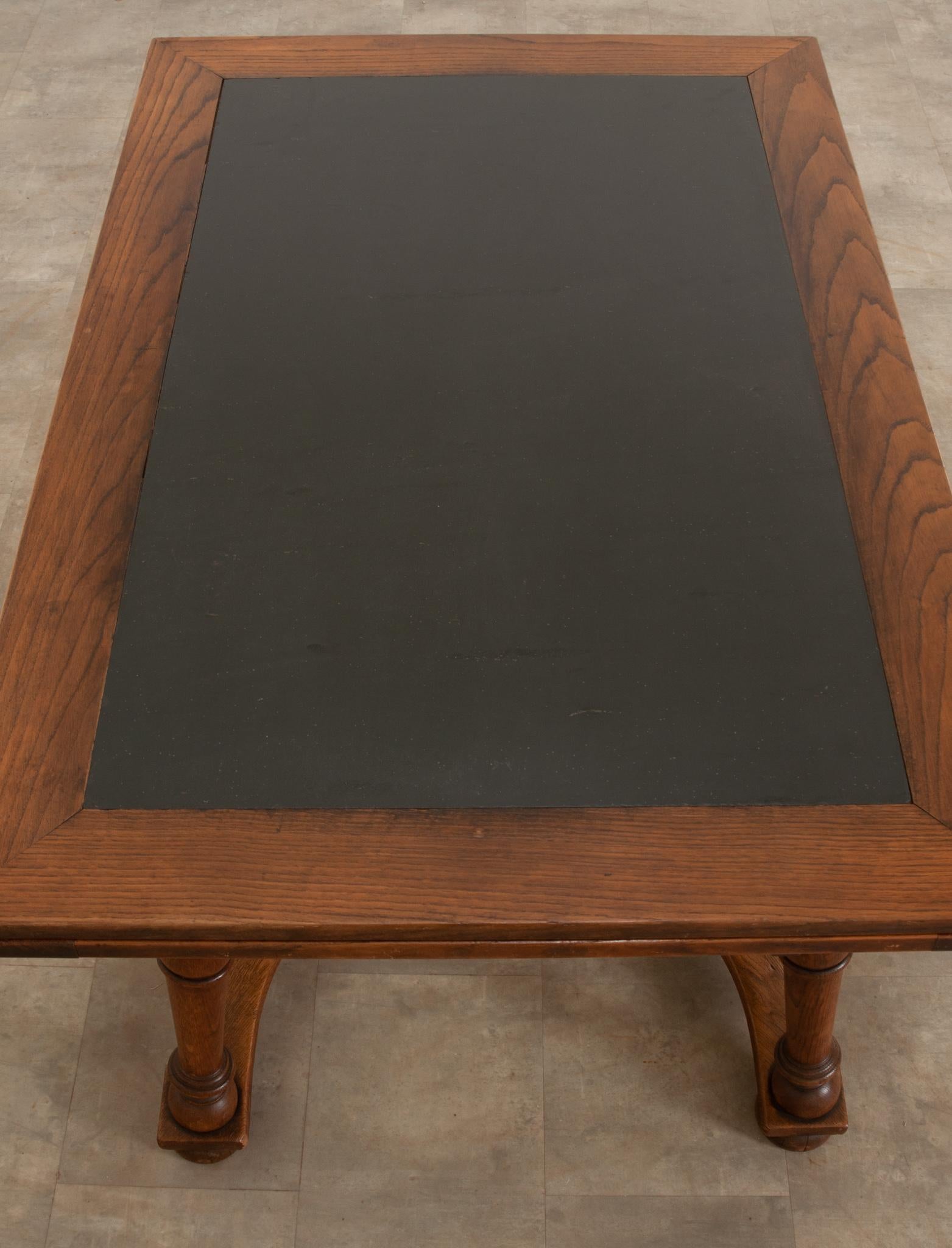 19th Century Swiss Draw Leaf Table with Inset Slate Top