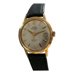 Swiss Emperor, 34mm gold plated case with date function, art deco style, c1968