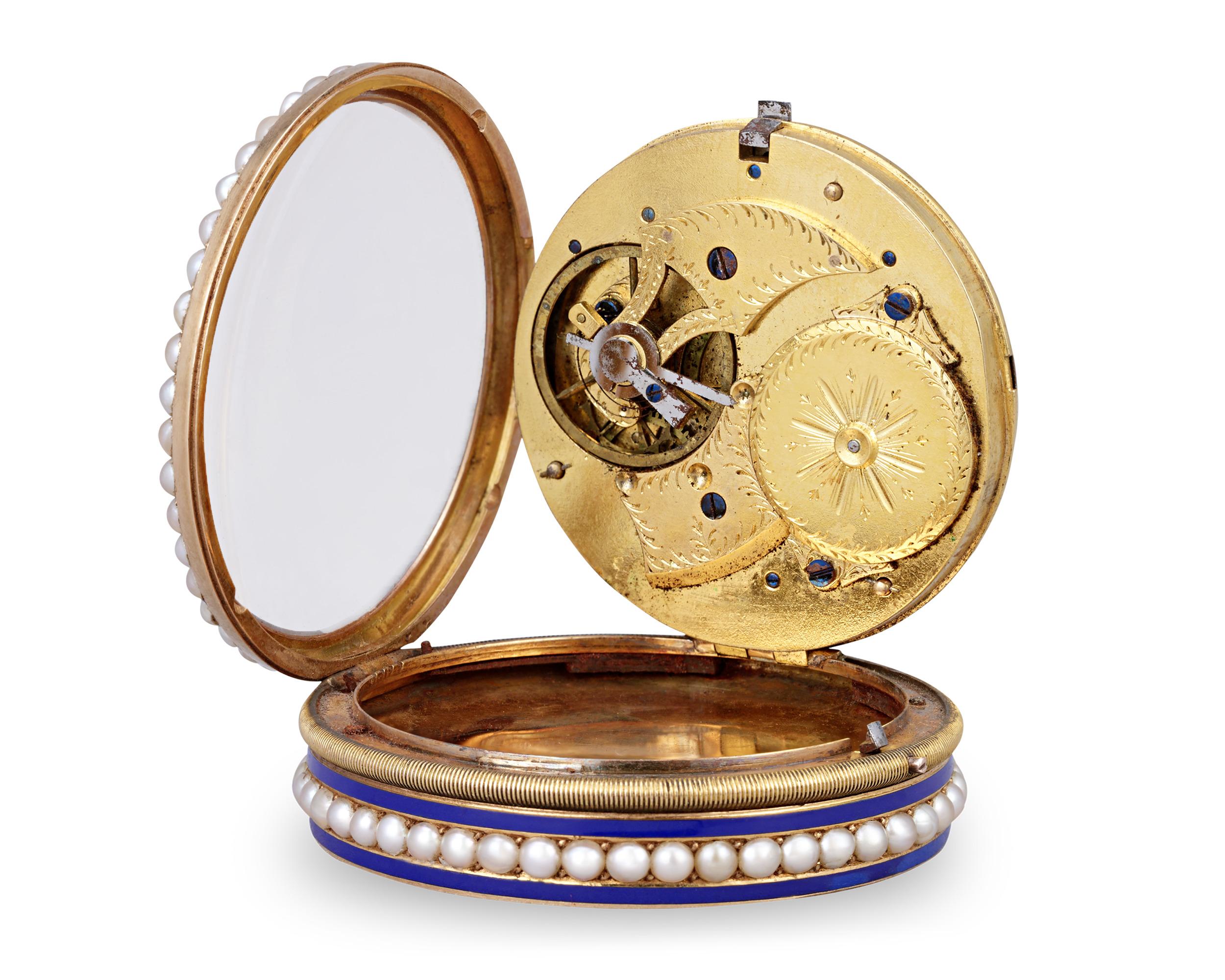 Swiss Enamel and Gold Telescope with Pocket Watch 2