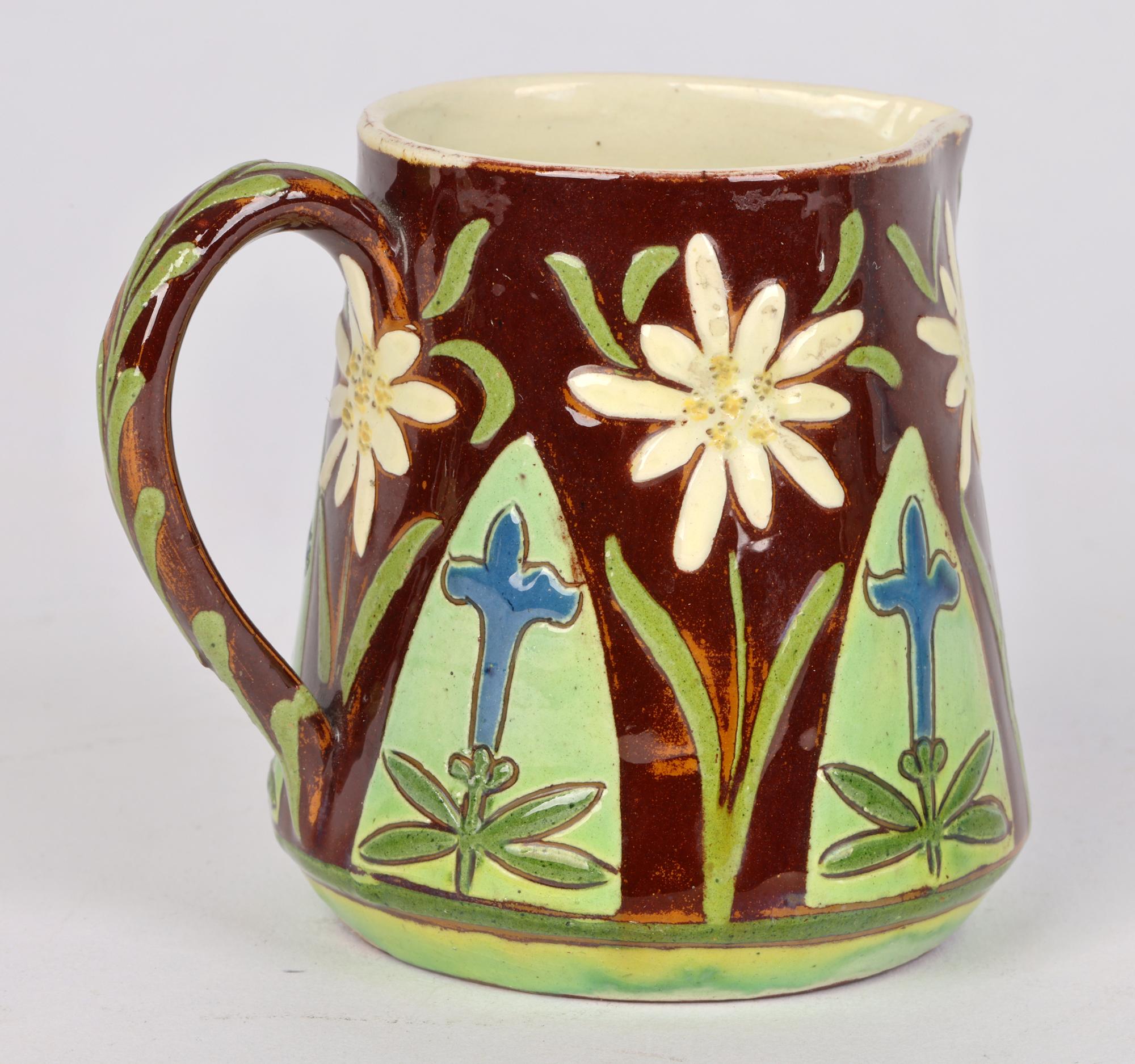 Swiss Freres Geneve Floral Art Pottery Cream Jug    4