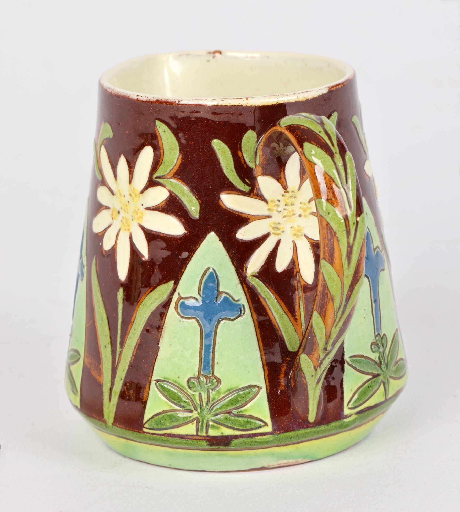 Swiss Freres Geneve Floral Art Pottery Cream Jug    6