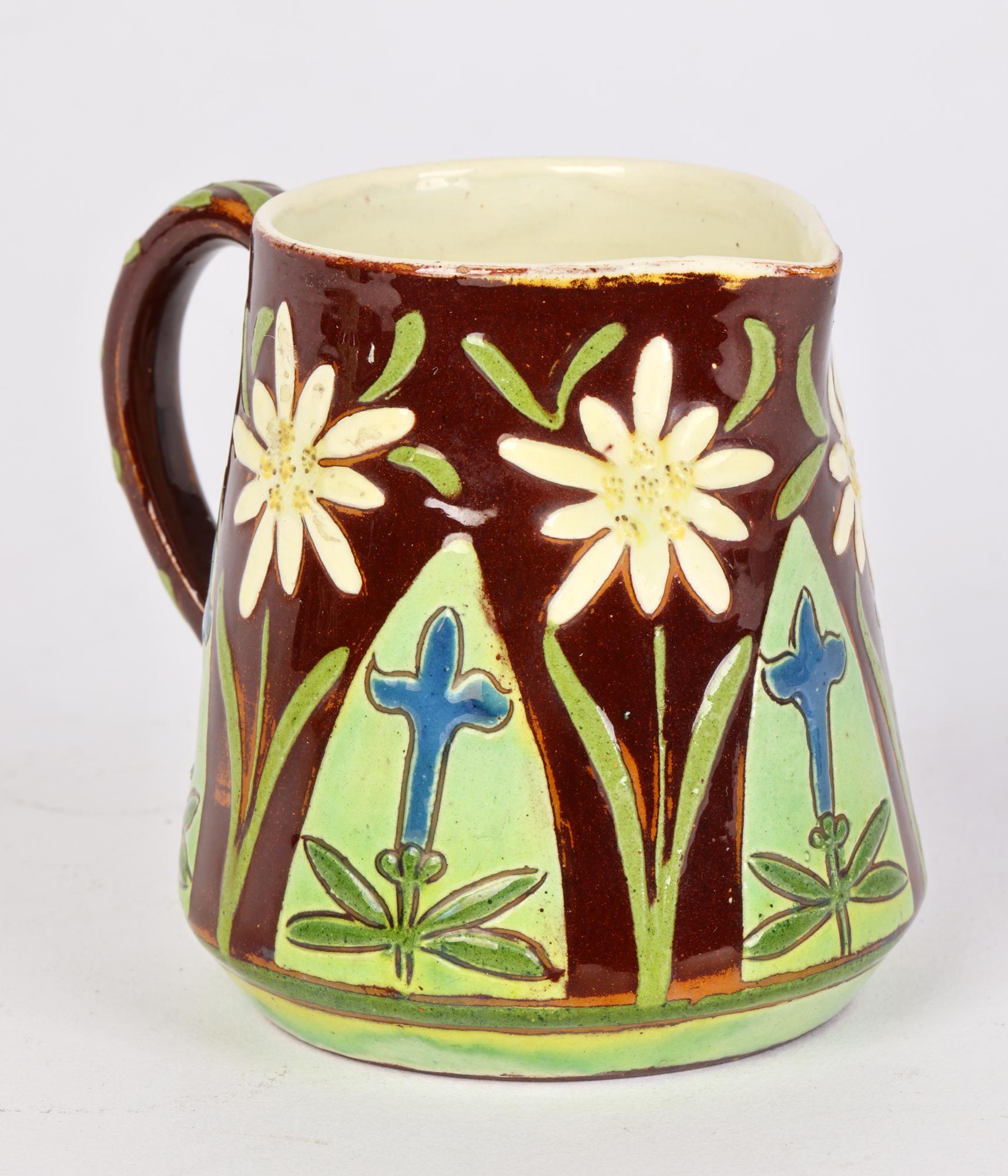 Swiss Freres Geneve Floral Art Pottery Cream Jug    1